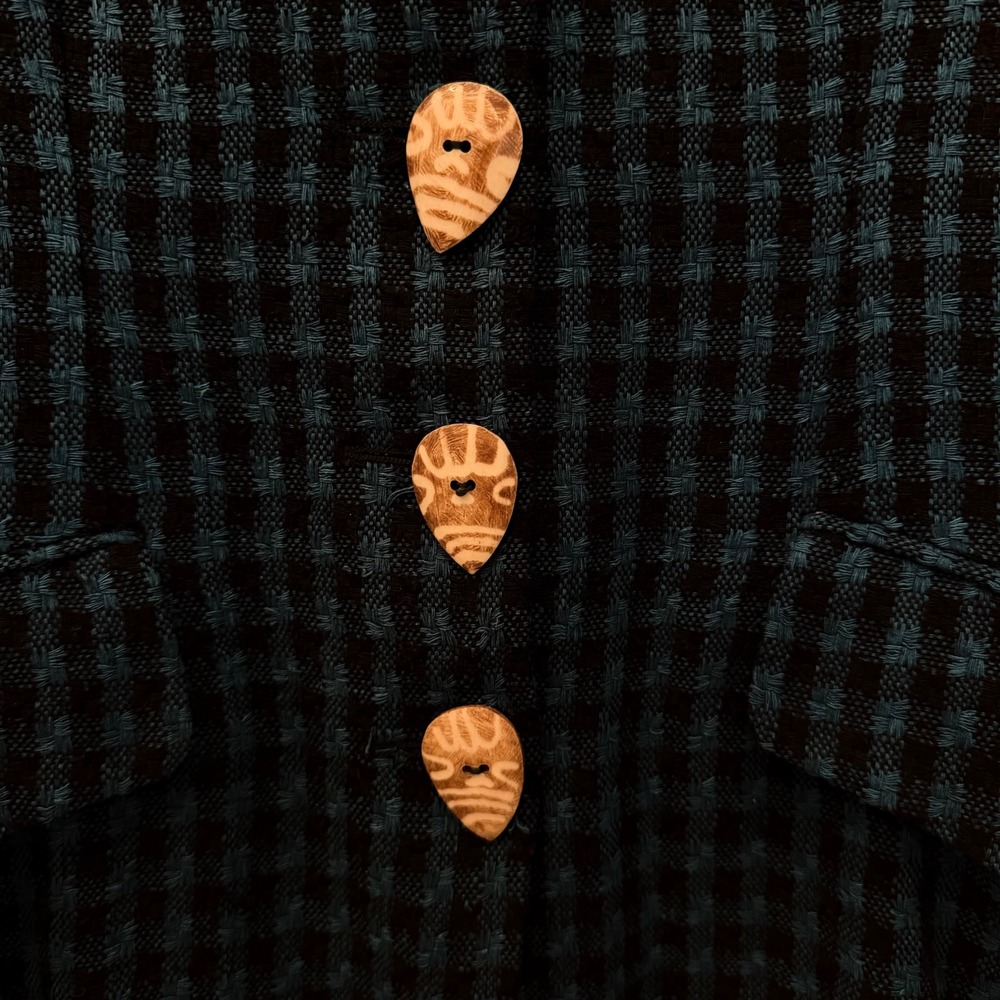 Romeo Gigli 100% Silk Gingham Blazer Blue Black Italian Designer Jacket 42 Small - Picture 4 of 15